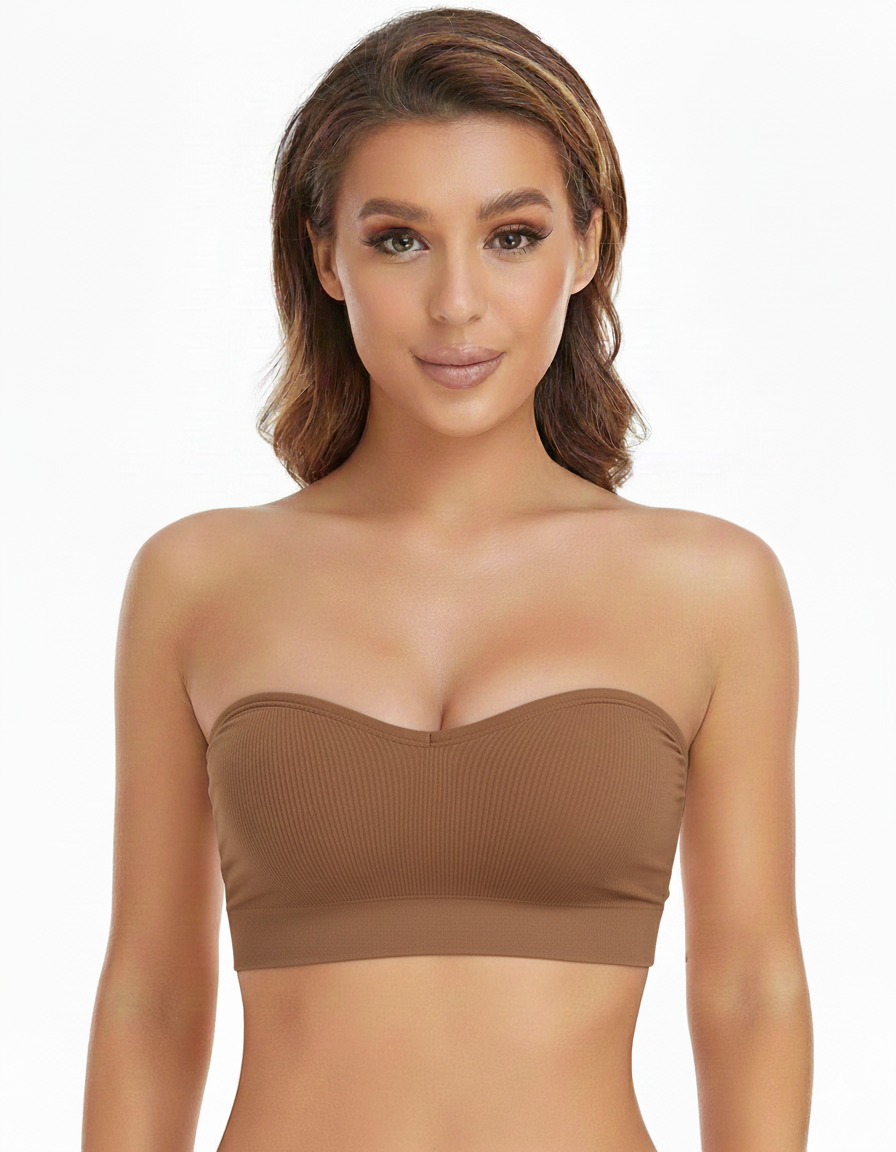 Lusait Strapless Bandeau Bra - Non-Slip Silicone & Wireless Tube Top