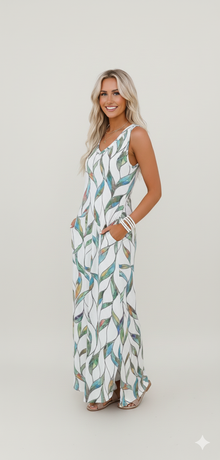 WIHOLL Beach Vacation Maxi Sundress with Pockets