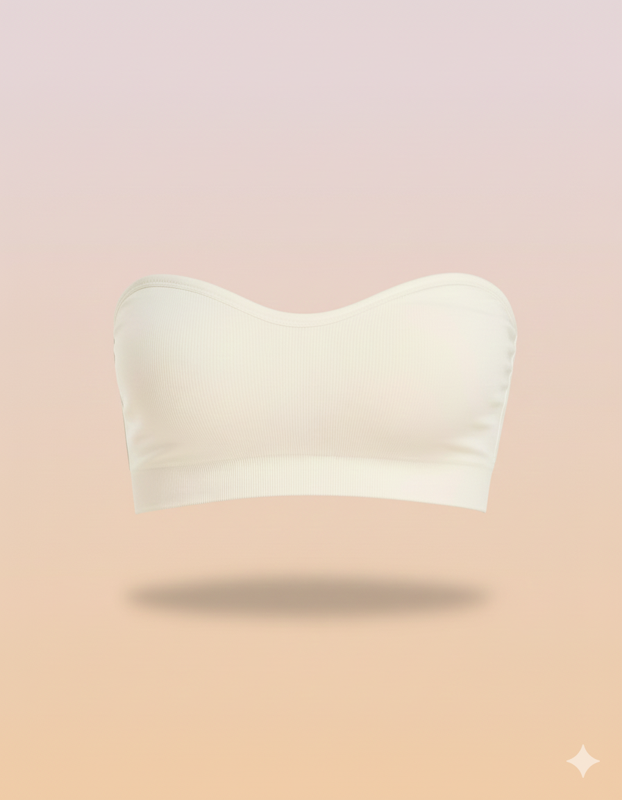 Lusait Strapless Bandeau Bra - Non-Slip Silicone & Wireless Tube Top