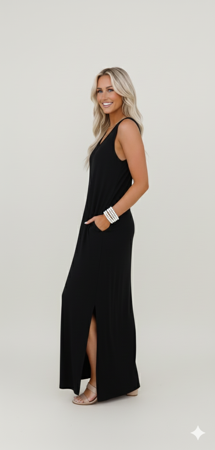 WIHOLL Beach Vacation Maxi Sundress with Pockets